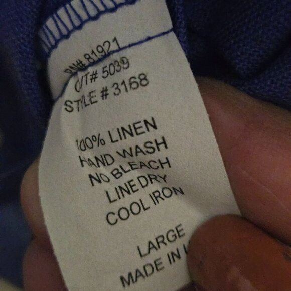 Robert Krugman Vintage Blue Wax Linen Full Zip Jacket Size L - Picture 4 of 4